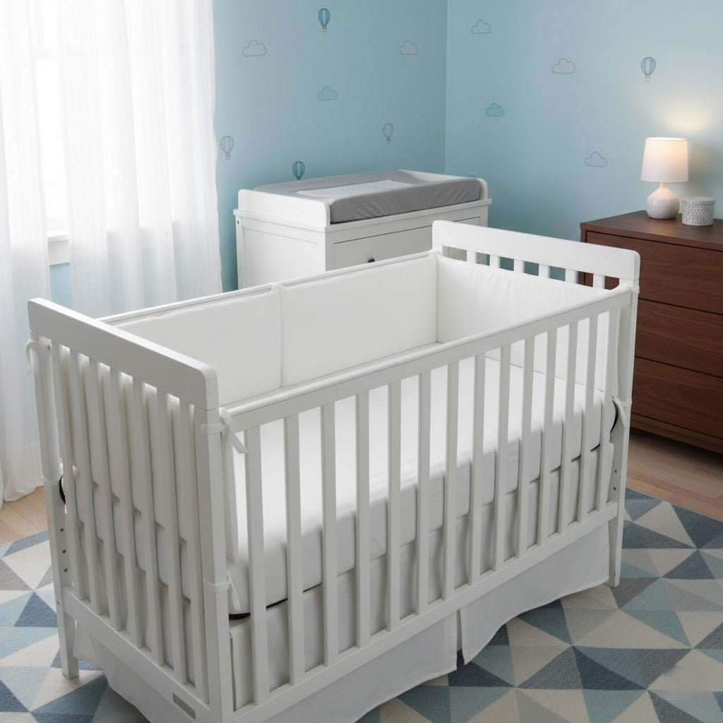 Tour de lit bébé SimpleChic™ blanc fixé
