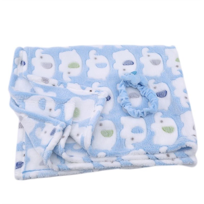 Couverture bébé Éléphanteau bleue