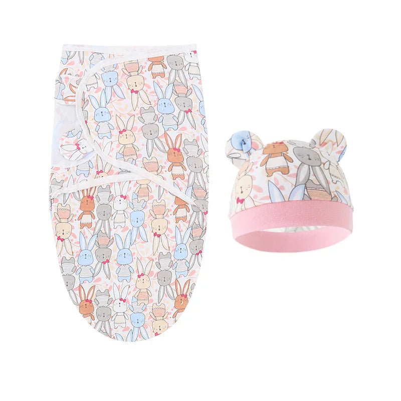 La Couverture emmaillotage lapin rose multicolore