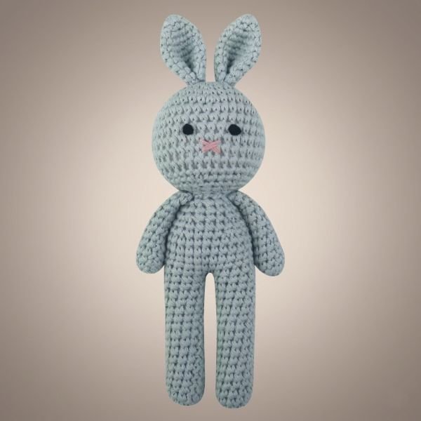 Notre Doudou lapin BunnyRattle™ bleu gris