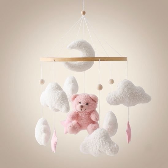 Notre mobile bébé Rêve d'ourson céleste rose