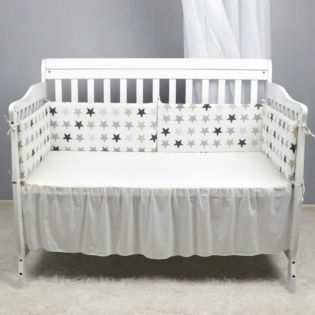 Tour de lit bébé Étoiles Bohèmes rayées