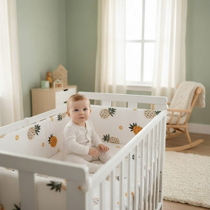 Bébé protégé par un tour de lit bébé Ananas