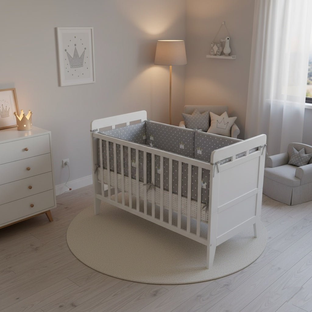 Chambre avec un Tour de lit Royal Cocoon™ gris