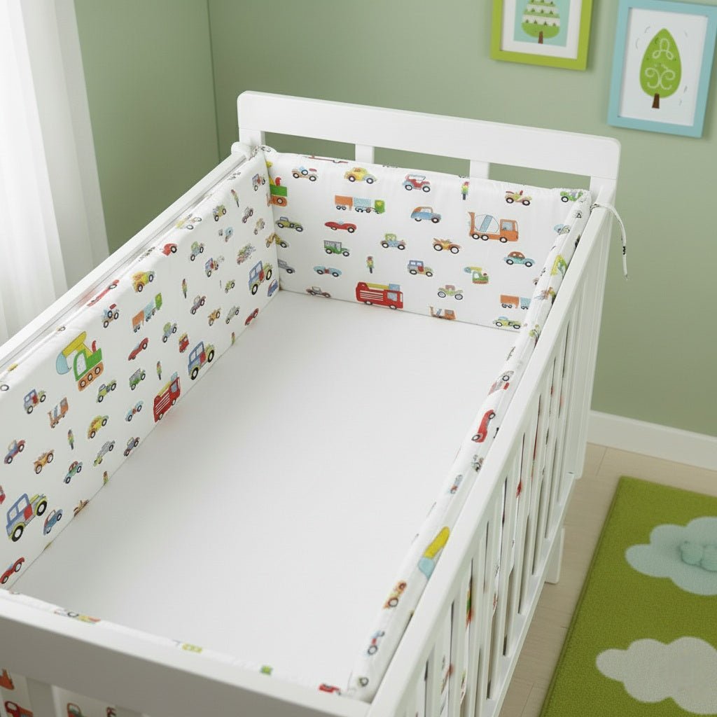 Contour de lit de bébé blanc Rêve sur roues