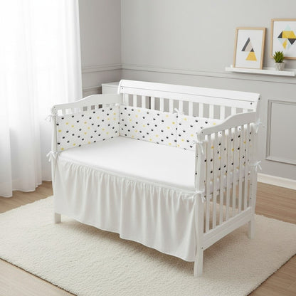 Tour de lit Couronnes jaune et noir disposé en U