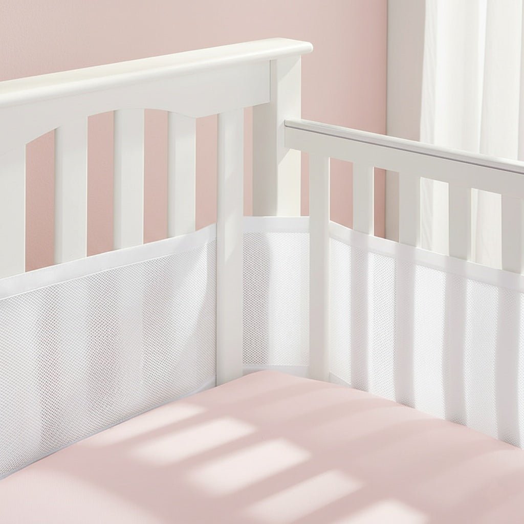 Tour de lit respirant blanc dans un berceau
