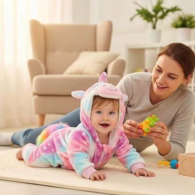 Bébé arborant notre Déguisement bébé Licorne