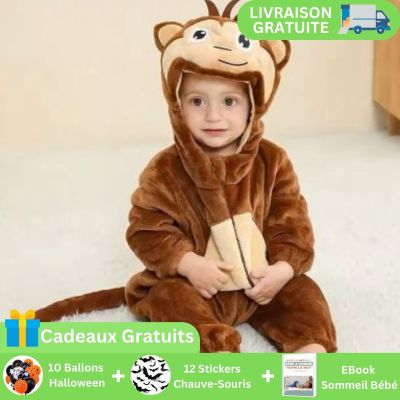Bébé arborant notre Déguisement bébé Singe avec Promo