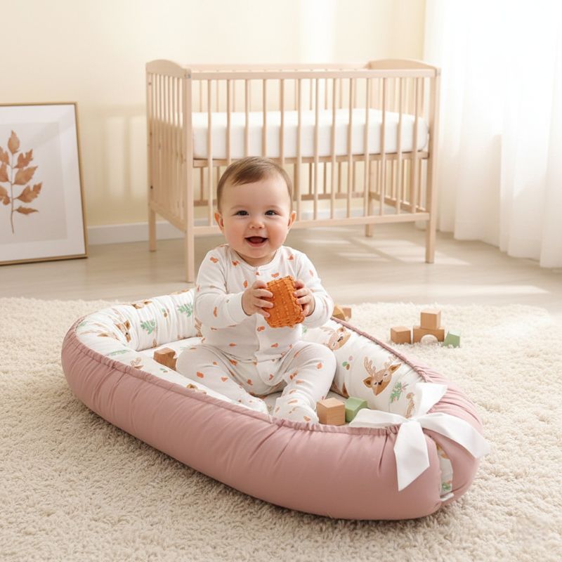 BEBE ASSIS DANS NOTRE REDUCTEUR DE LIT BEBE DEERBABYNEST