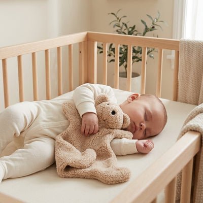 BEBE DORMANT AVEC NOTRE DOUDOU BEBE BALOOW BEIGE