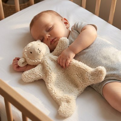 BEBE ENDORMI AVEC NOTRE DOUDOU BEBE SHEEPA