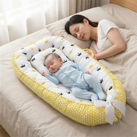 Bébé endormi dans notre réducteur cododo NidPortableBébé Royal auprès de sa maman