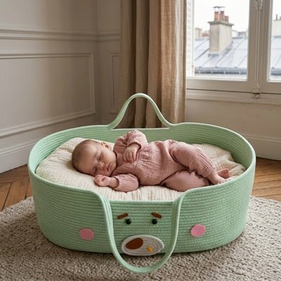 Bébé endormie dans notre Couffin bébé MintyNest™