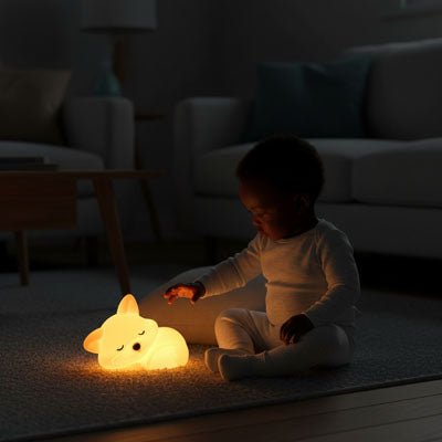 Bébé et notre veilleuse bébé FoxNightLight™
