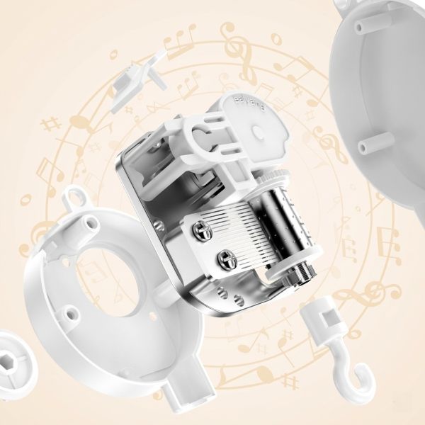 Composition de notre boîte musicale rotative pour mobile bébé NovaSpyn™
