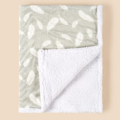 Couverture bébé Double-face Sherpa plumes gris