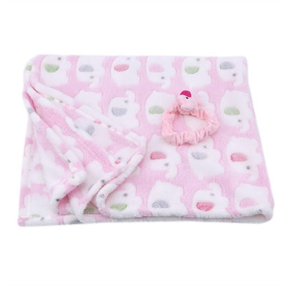 Couverture bébé Éléphanteau rose