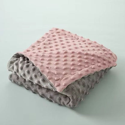 Couverture bébé FullMinky gris et rose