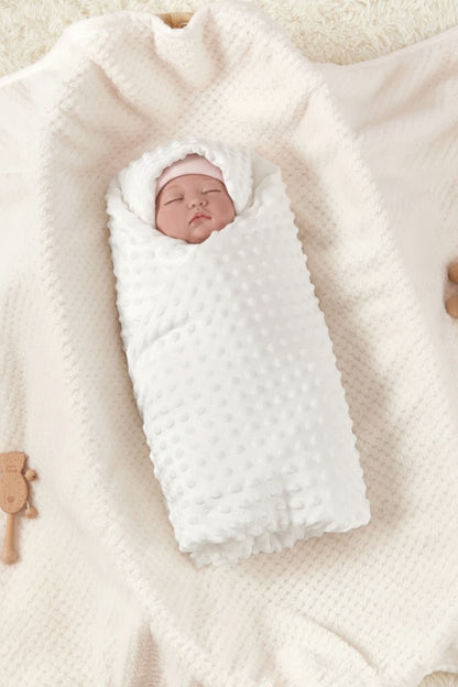 Couverture bébé RectoBulles blanche comme couverture emmaillotage