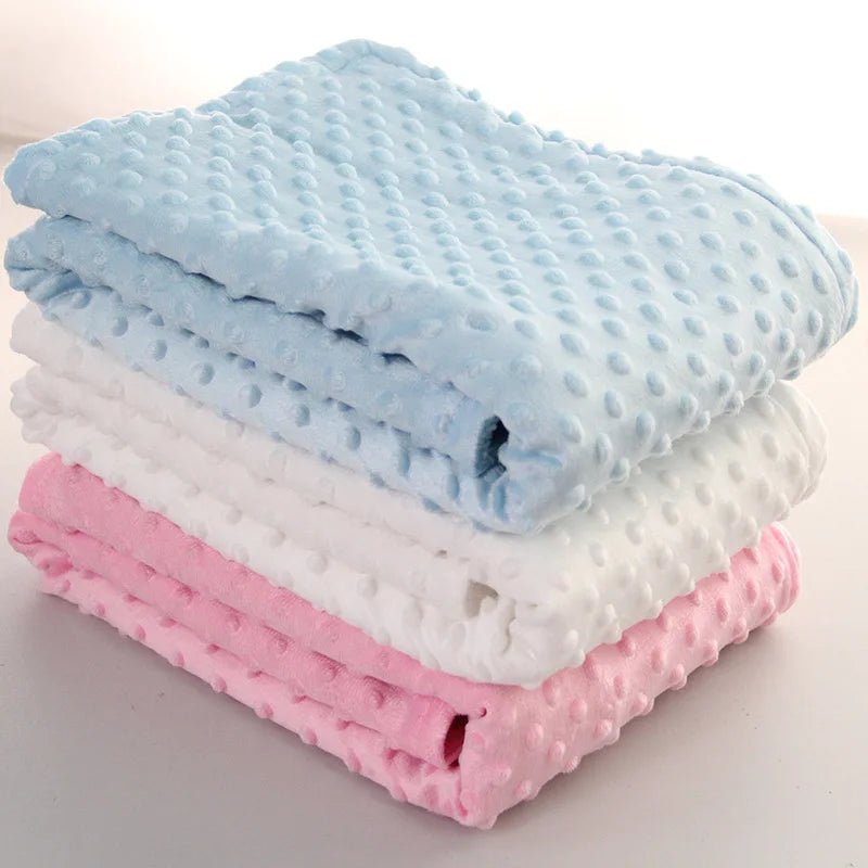 Couverture bébé RectoBulles blanche, rose et bleue