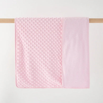 Couverture bébé RectoBulles rose étalée