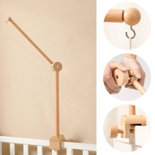 Le zoom sur notre bras pour mobile bébé bois doux