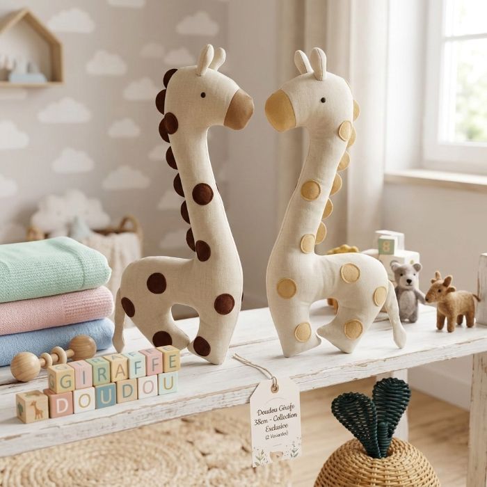 Les 2 variantes de notre doudou CuteGiraffe™