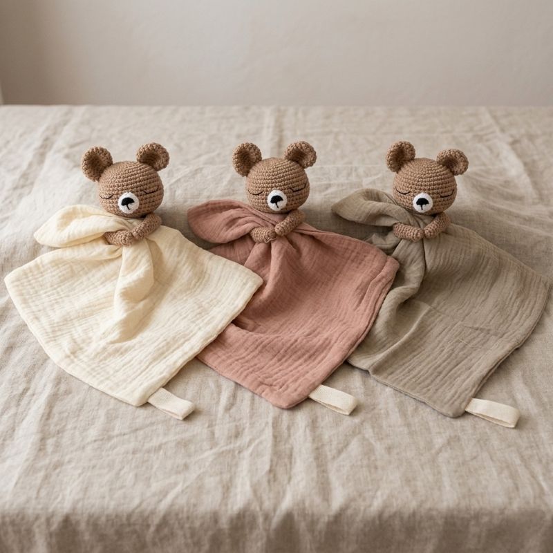 Les 3 variantes de notre doudou Ourson Rêveur