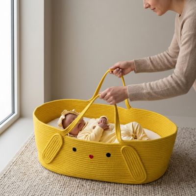 Maman transportant notre couffin bébé PiouPiouNest™