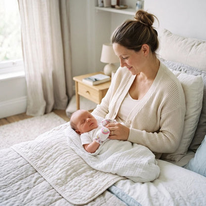Moufles bébé blanc rose sur bébé