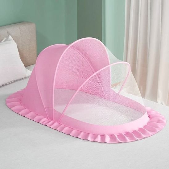 Moustiquaire lit bébé DreamyRefuge foncée rose