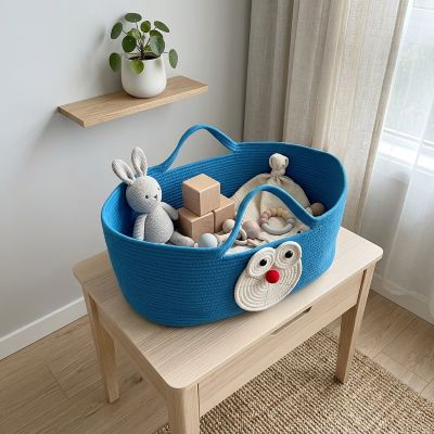 Notre Couffin bébé Cadeau de naissance artisanal et original contenant des jouets
