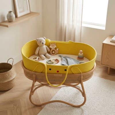 Notre couffin bébé PiouPiouNest™ contenant des jouets