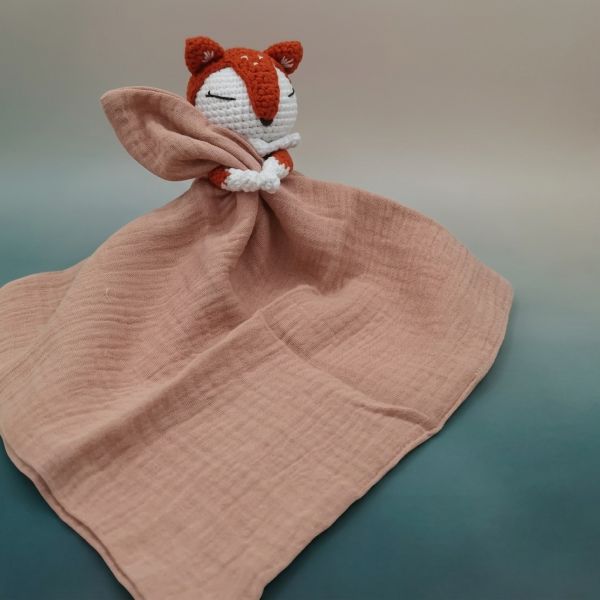 Notre doudou renard Foxan rose