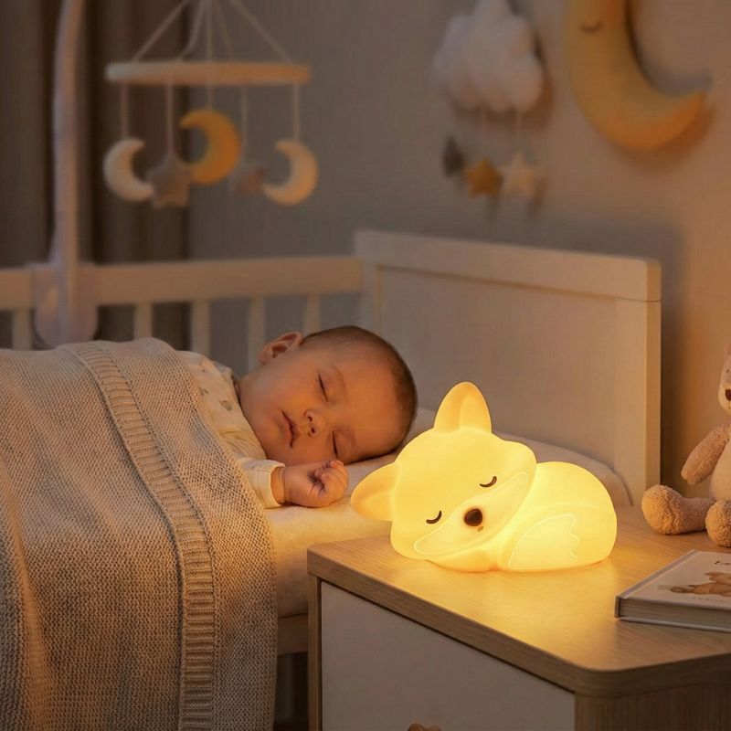 Notre veilleuse bébé FoxNightLight™ au chevet de bébé