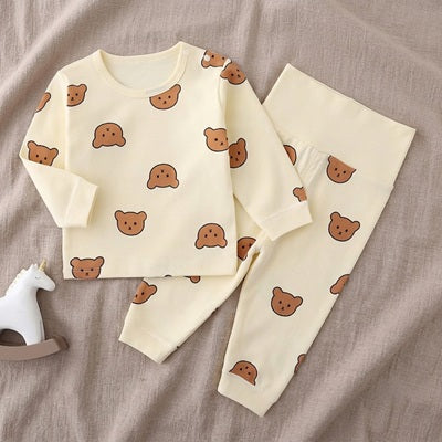 Pyjama bebe creme - Ensemble coton à manches longues