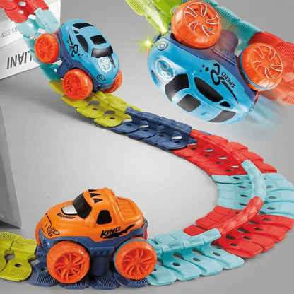 Sprint de la voiture standard sus plusieurs angles sur notre circuit voiture enfant Changeable Track