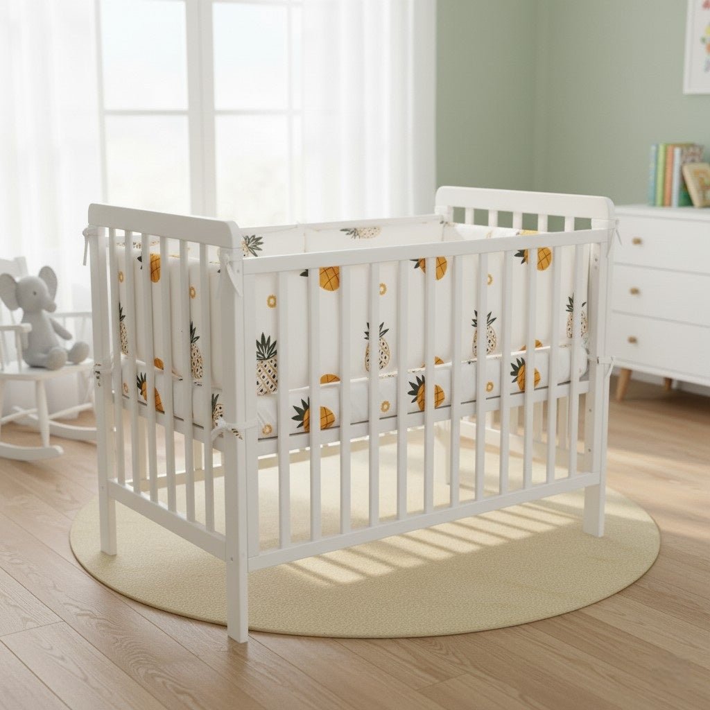 Tour de lit bébé Ananas centré dans une chambre