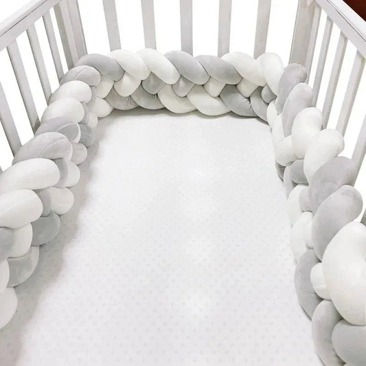 Tour de Lit Bébé - CozyKnot™ - Blanc Gris - Bien - être Bébé