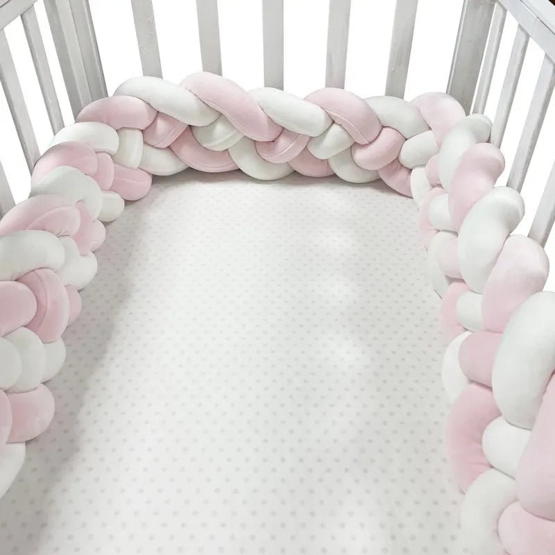 Tour de Lit Bébé - CozyKnot™ - Rose Blanc - Bien - être Bébé