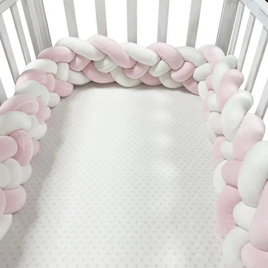 Tour de Lit Bébé - CozyKnot™ - Rose Blanc - Bien - être Bébé