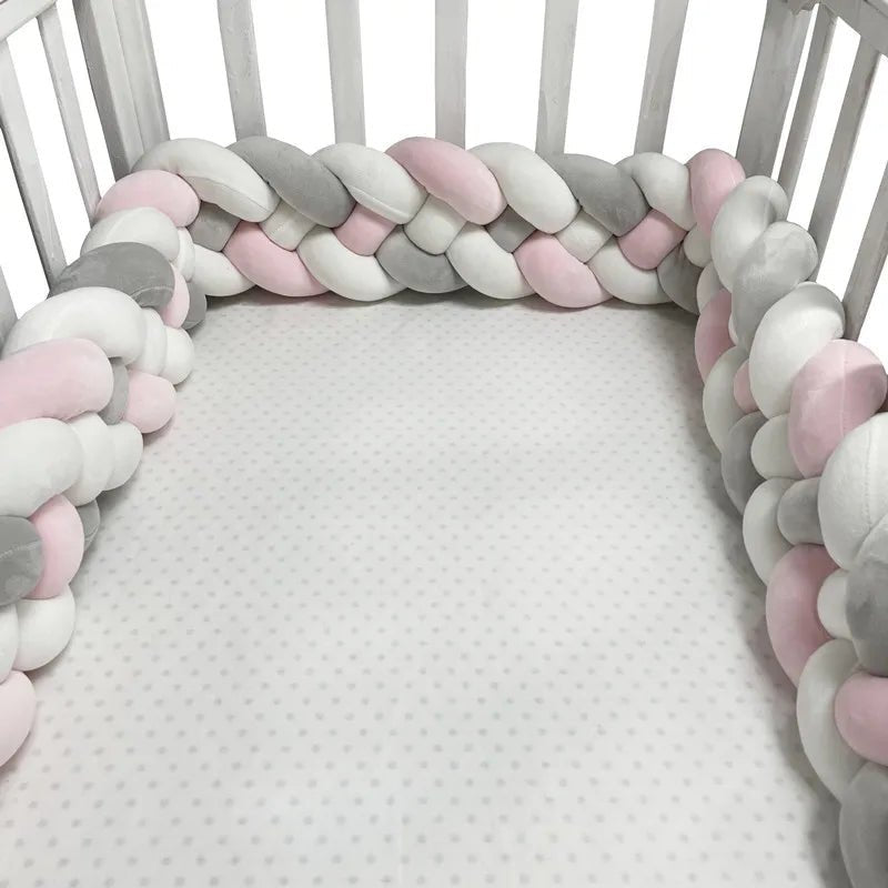 Tour de Lit Bébé - CozyKnot™ - Rose Gris - Bien - être Bébé