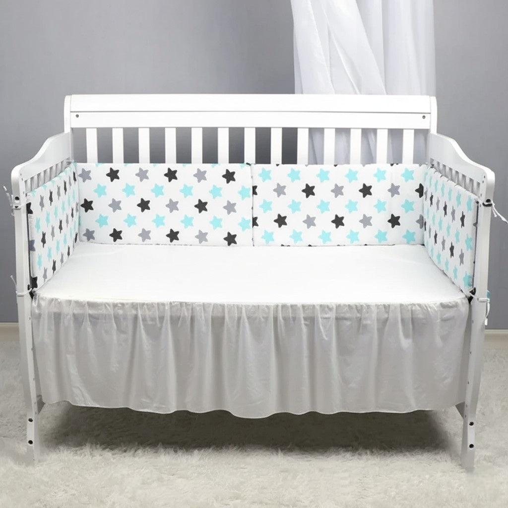 Tour de lit bébé harmonie d'étoiles bleu