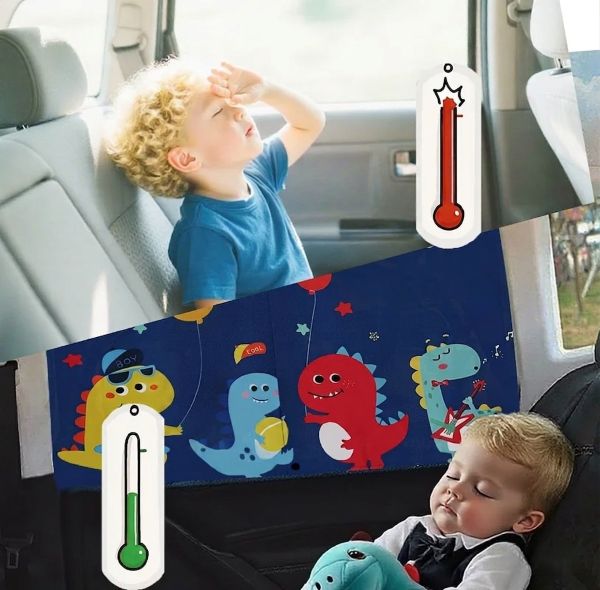Un bébé avant et après notre pare soleil voiture bébé Dino
