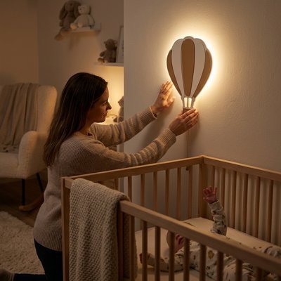 Veilleuse murale BalloonLight™ au chevet de bébé
